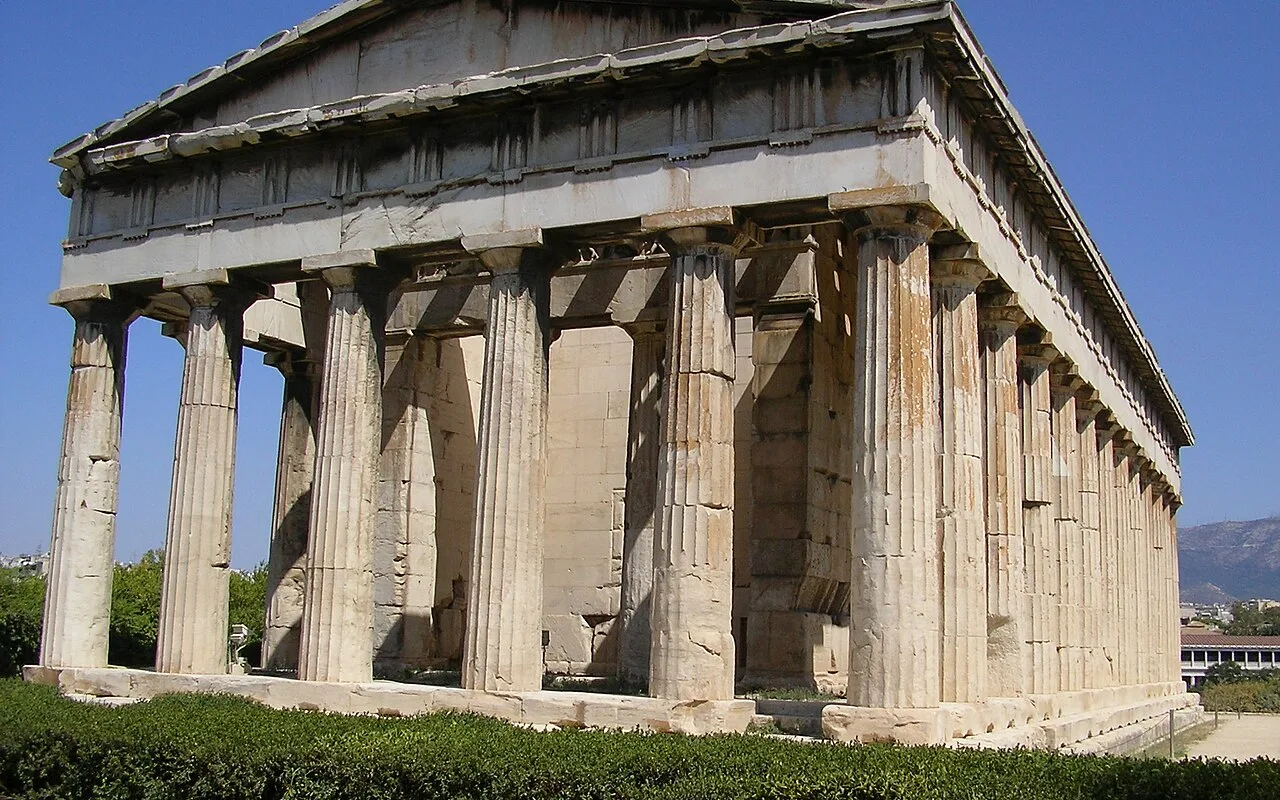 The Temple of Hephaestus standing above the Ancient Agora of Athens